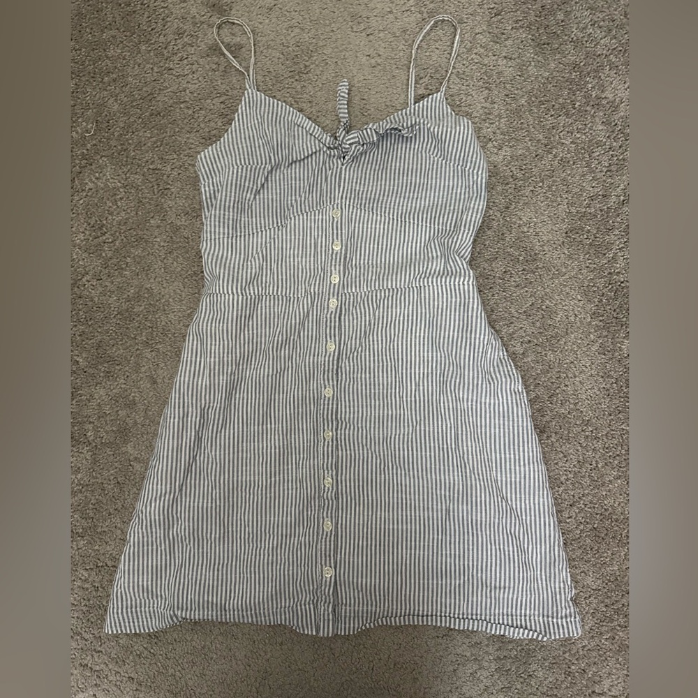 Blue Rain Striped Dress in Blue and White